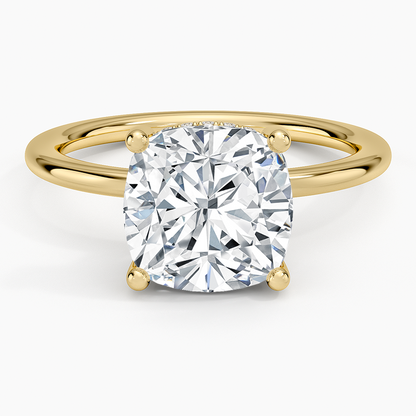 3.10 Cushion Kesim Hidden Halo Tasarım Tektaş Laboratuvar Pırlanta Yüzük - Melara