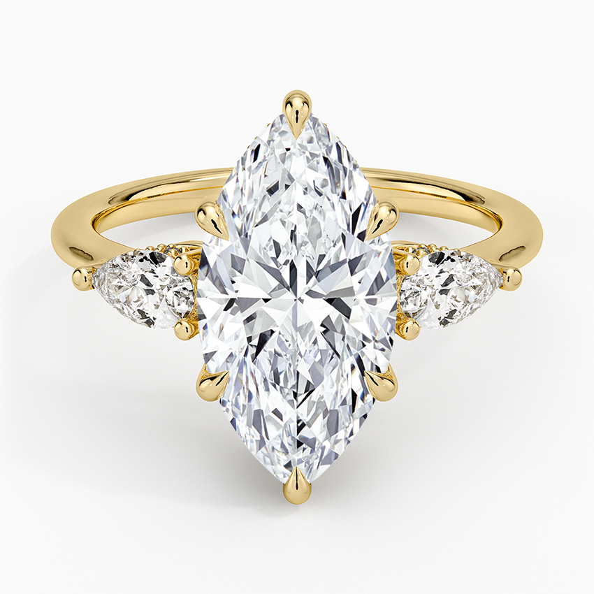 3.50 Marquise Kesim Hidden Halo Tasarım Tektaş Laboratuvar Pırlanta Yüzük - Nilora