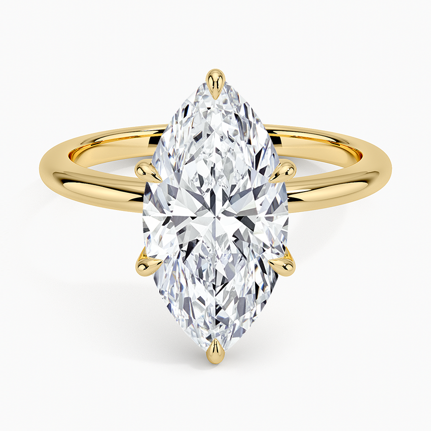 3.10 Marquise Kesim Hidden Halo Tasarım Tektaş Laboratuvar Pırlanta Yüzük - Eylora