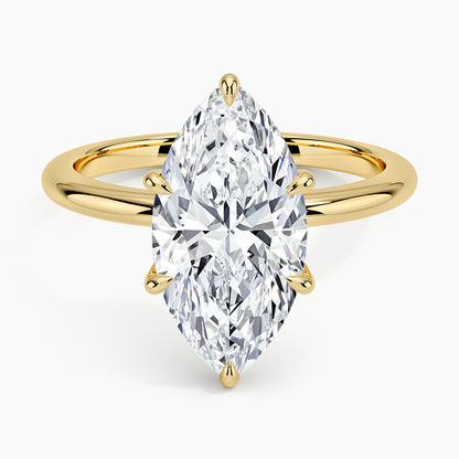 3.10 Marquise Kesim Hidden Halo Tasarım Tektaş Laboratuvar Pırlanta Yüzük - Eylora