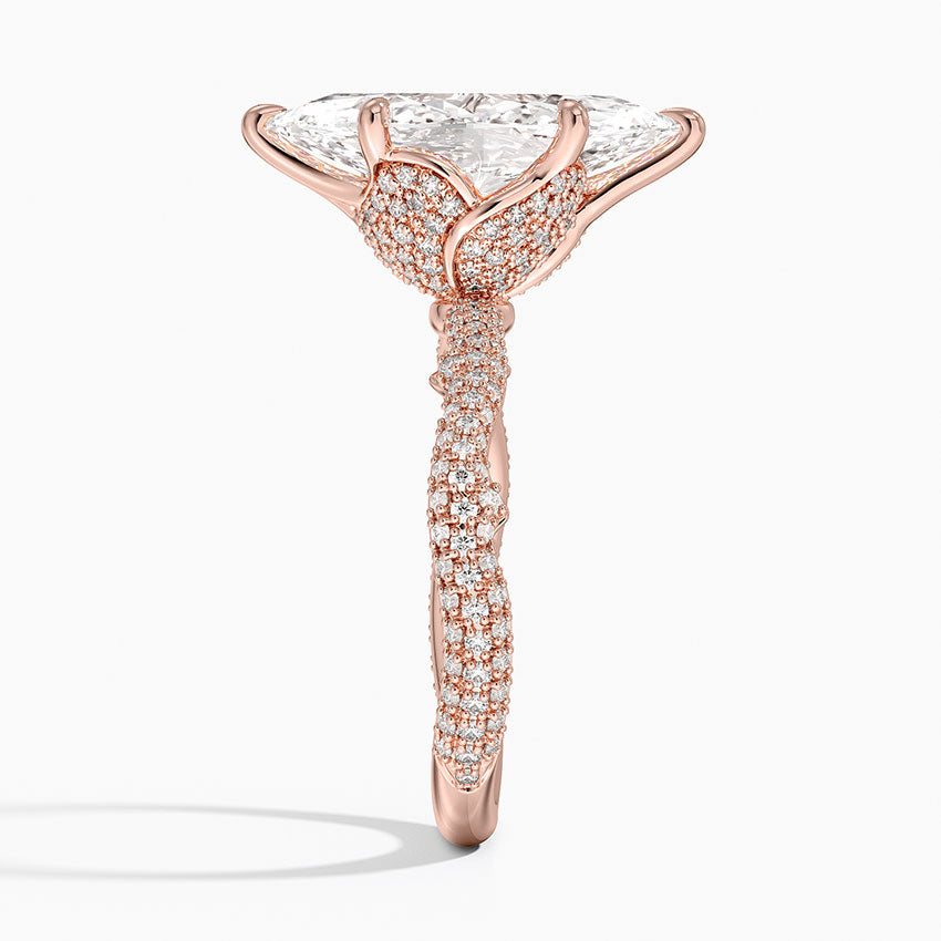 3.75 Karat Marquise Kesim Hidden Halo Tasarım Tektaş Laboratuvar Pırlanta Yüzük - Sorrento