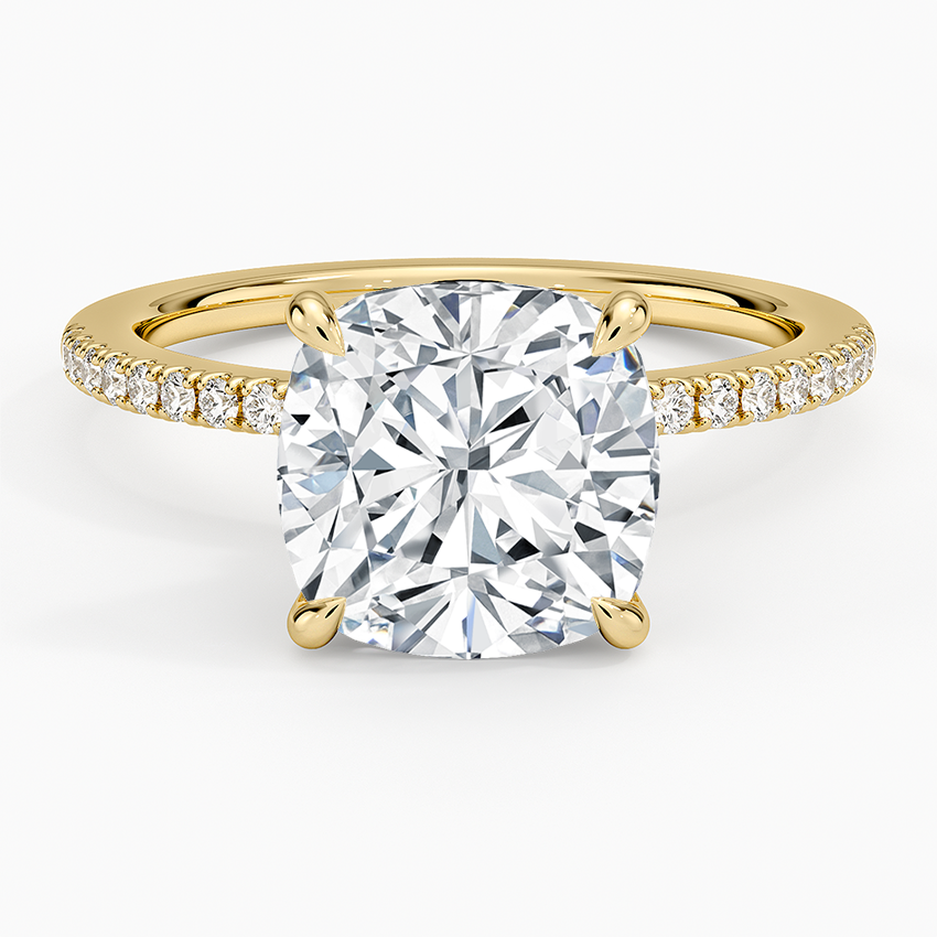 3.2 Karat Cushion Kesim Hidden Halo Tasarım Tektaş Laboratuvar Pırlanta Yüzük - Filora - Bold Diamonds