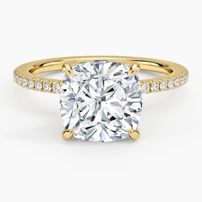 1.60 Carat Princess Halo Design Solitaire Lab Diamond Ring 18K - Florina 