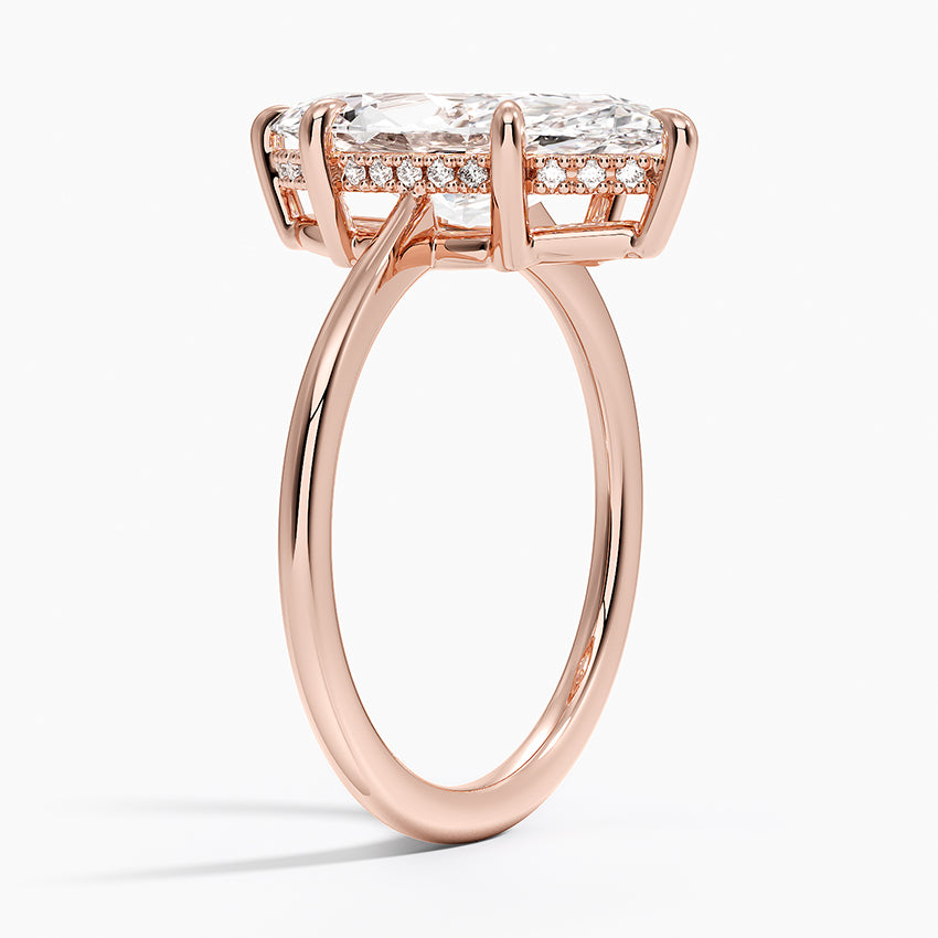 3.10 Marquise Kesim Hidden Halo Tasarım Tektaş Laboratuvar Pırlanta Yüzük - Tilora