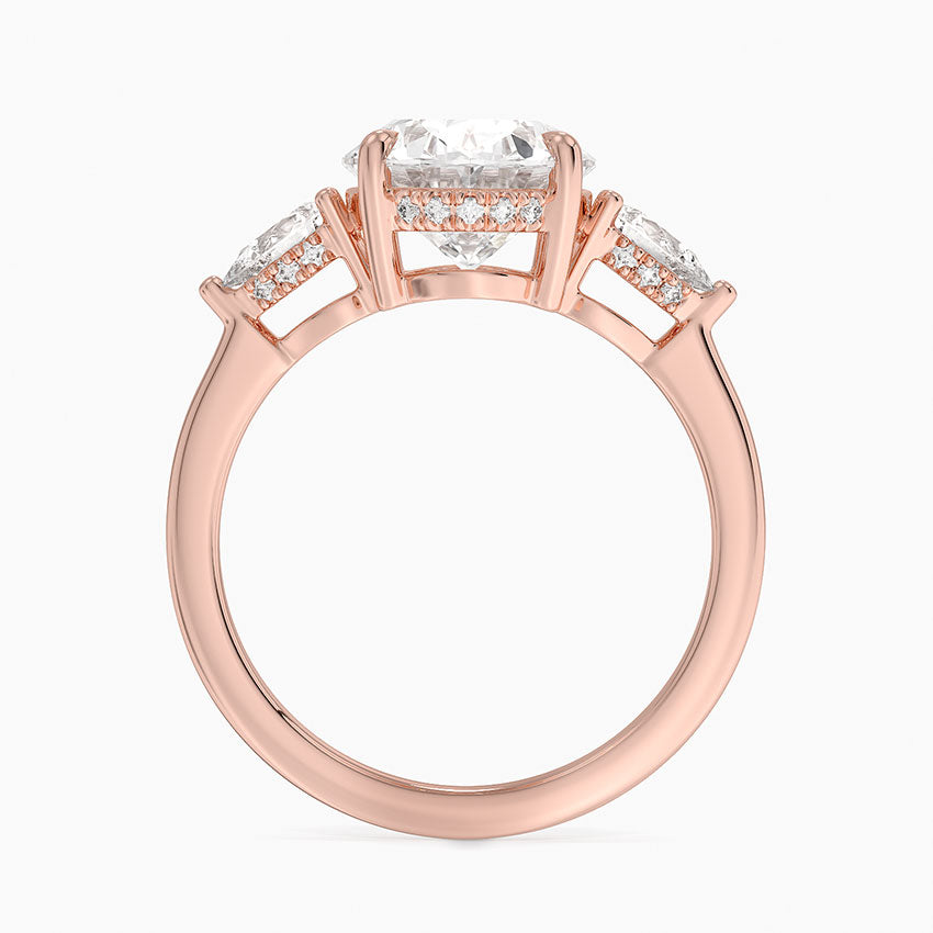 3.50 Oval Kesim Hidden Halo Tasarım Tektaş Laboratuvar Pırlanta Yüzük - Nilora