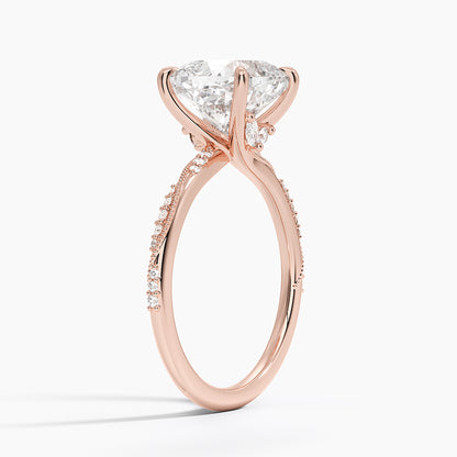 3.25 Karat Cushion Kesim Hidden Halo Tasarım Tektaş Laboratuvar Pırlanta Yüzük 18K  - Melora