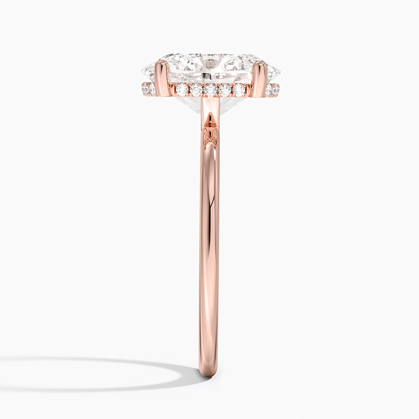 3.10 Karat Oval Kesim Hidden Halo Tasarım Tektaş Laboratuvar Pırlanta Yüzük - Lucerne