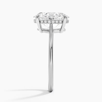 3.10 Oval Kesim Hidden Halo Tasarım Tektaş Laboratuvar Pırlanta Yüzük - Tilora