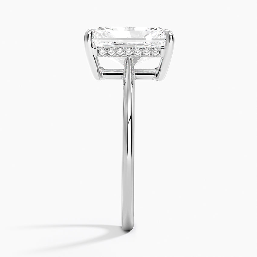 3.10 Karat Radiant Kesim Hidden Halo Tasarım Tektaş Laboratuvar Pırlanta Yüzük - Monaco