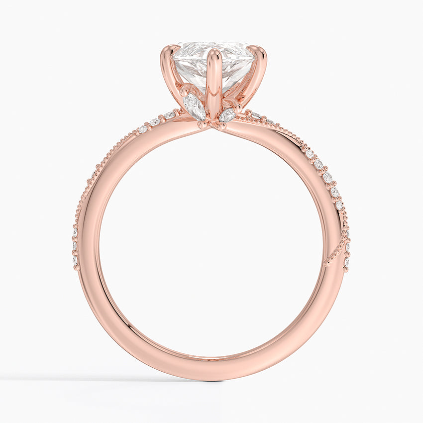 3.25 Karat Marquise Kesim Hidden Halo Tasarım Tektaş Laboratuvar Pırlanta Yüzük 18K  - Melora