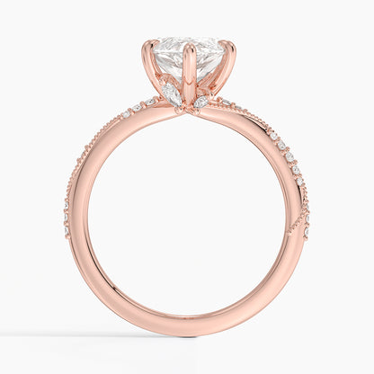 3.25 Karat Marquise Kesim Hidden Halo Tasarım Tektaş Laboratuvar Pırlanta Yüzük 18K  - Melora