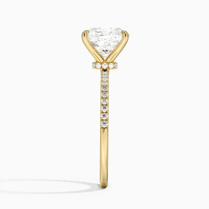 1.60 Carat Princess Halo Design Solitaire Lab Diamond Ring 18K - Florina 