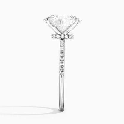 1.60 Carat Princess Halo Design Solitaire Lab Diamond Ring 18K - Florina 