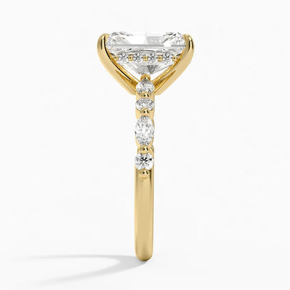 1.60 Carat Princess Halo Design Solitaire Lab Diamond Ring 18K - Florina 