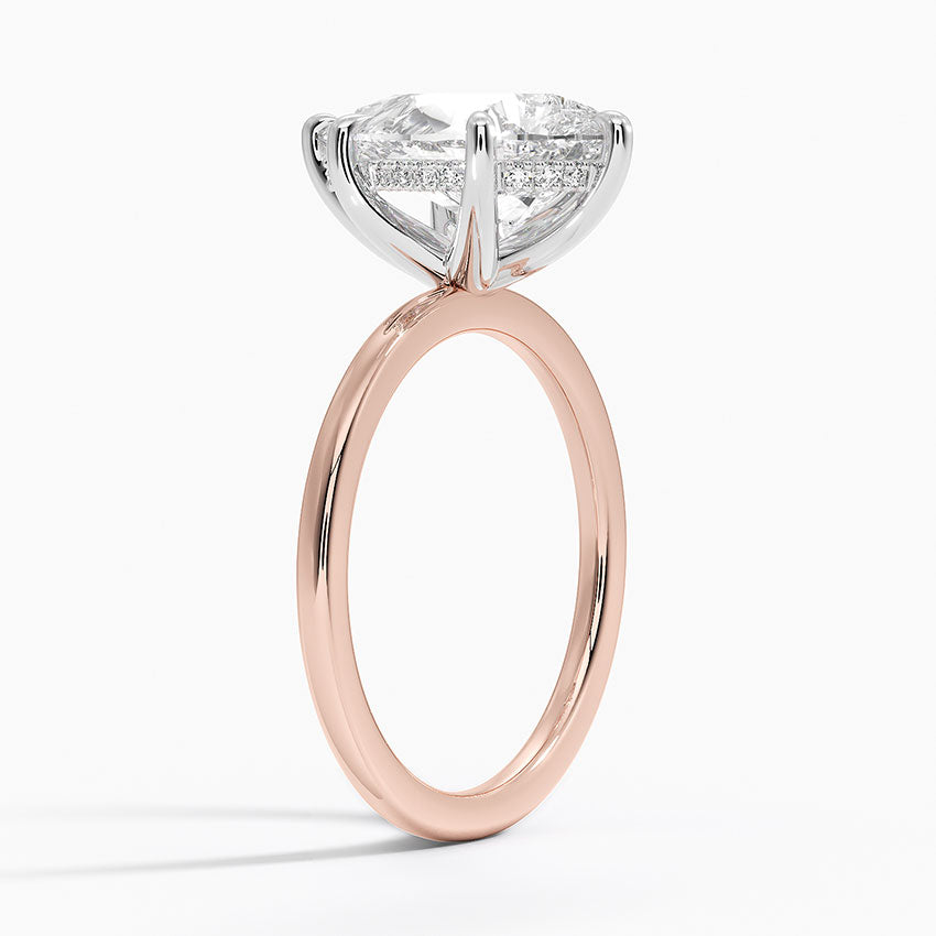 3.10 Karat Damla Kesim Hidden Halo Tasarım Tektaş Laboratuvar Pırlanta Yüzük 18K  - Elora - Bold Diamonds