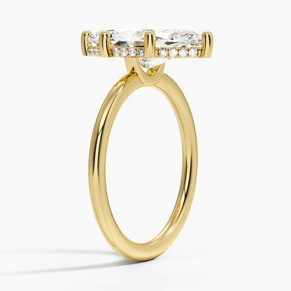 3.10 Marquise Kesim Hidden Halo Tasarım Tektaş Laboratuvar Pırlanta Yüzük - Melara