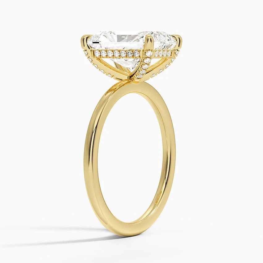 1.60 Carat Princess Halo Design Solitaire Lab Diamond Ring 18K - Florina 