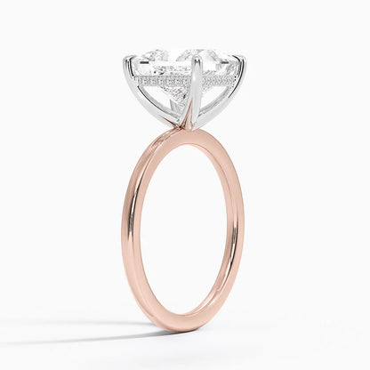 3.10 Karat Prenses Kesim Hidden Halo Tasarım Tektaş Laboratuvar Pırlanta Yüzük 18K  - Elora - Bold Diamonds