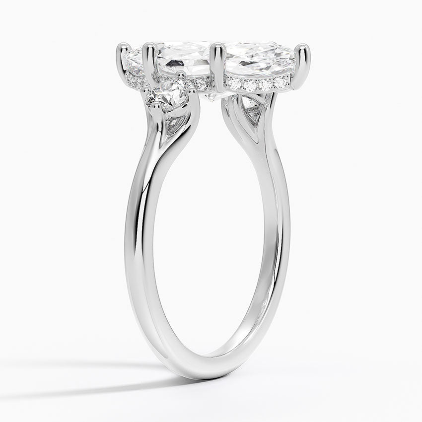 3.50 Marquise Kesim Hidden Halo Tasarım Tektaş Laboratuvar Pırlanta Yüzük 18K - Milora