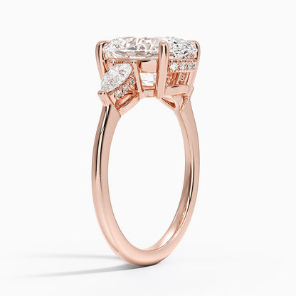 3.50 Oval Kesim Hidden Halo Tasarım Tektaş Laboratuvar Pırlanta Yüzük - Nilora