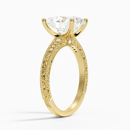 3.15 Oval Kesim Hidden Halo Tasarım Tektaş Laboratuvar Pırlanta Yüzük  - Silora