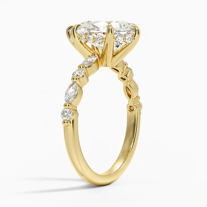 1.60 Carat Princess Halo Design Solitaire Lab Diamond Ring 18K - Florina 