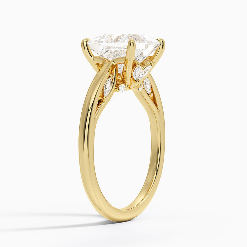 3.30 Princess Kesim Hidden Halo Tasarım Tektaş Laboratuvar Pırlanta Yüzük - Dalara