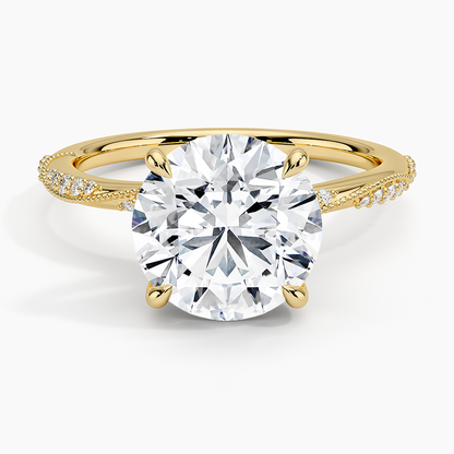 3.25 Karat Hidden Halo Tasarım Tektaş Laboratuvar Pırlanta Yüzük 18K  - Melora - Bold Diamonds