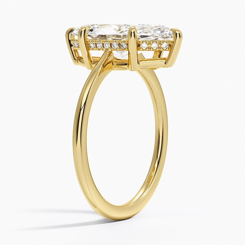 3.10 Karat Marquise Kesim Hidden Halo Tasarım Tektaş Laboratuvar Pırlanta Yüzük - Monaco