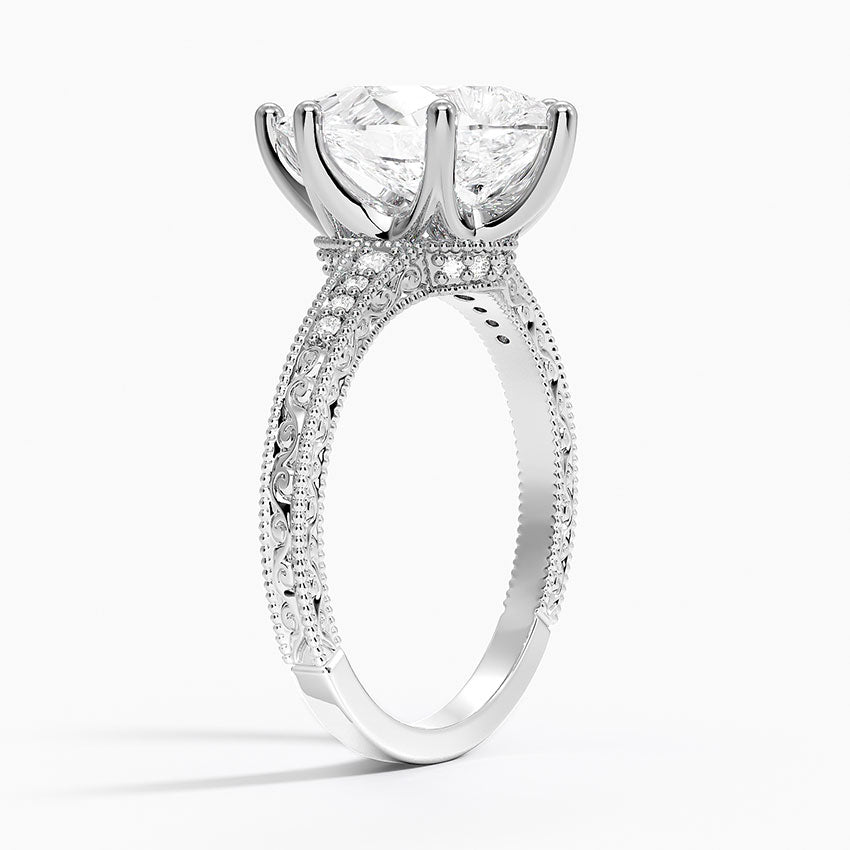 3.15 Damla Kesim Hidden Halo Tasarım Tektaş Laboratuvar Pırlanta Yüzük - Silora