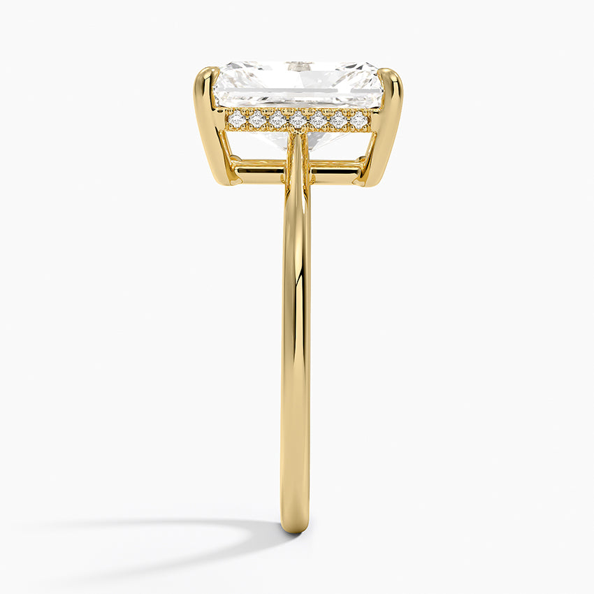 3.10 Karat Radiant Kesim Hidden Halo Tasarım Tektaş Laboratuvar Pırlanta Yüzük - Monaco