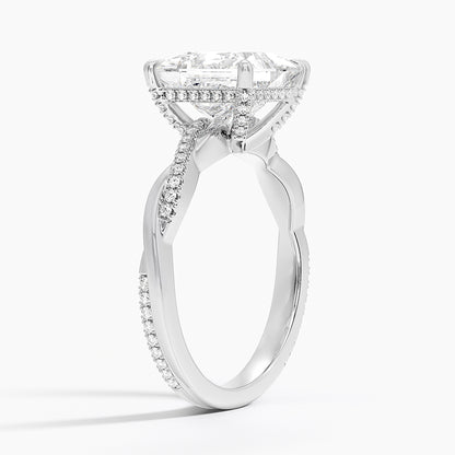 3.25 Karat Prenses Kesim Hidden Halo Tasarım Tektaş Laboratuvar Pırlanta Yüzük 18K  - Talora
