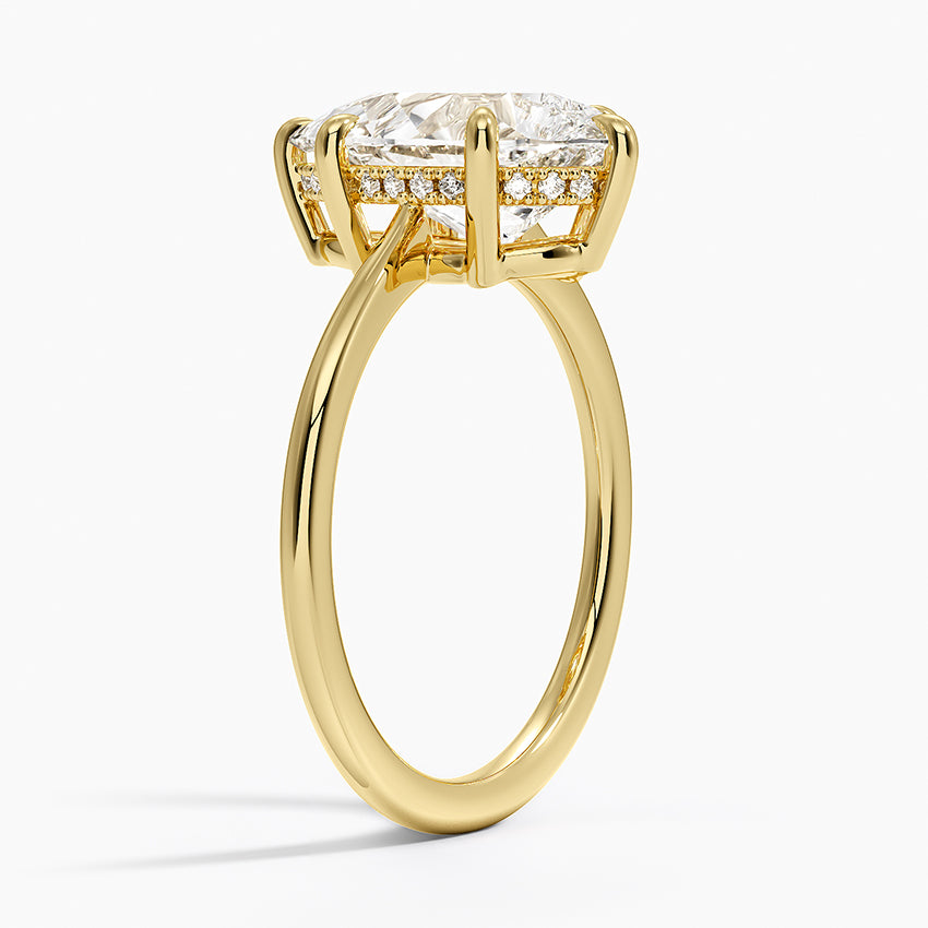 3.10 Karat Damla Kesim Hidden Halo Tasarım Tektaş Laboratuvar Pırlanta Yüzük - Monaco