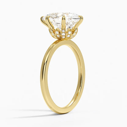 1.60 Carat Princess Halo Design Solitaire Lab Diamond Ring 18K - Florina 