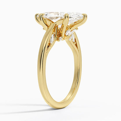 3.30 Marquise Kesim Hidden Halo Tasarım Tektaş Laboratuvar Pırlanta Yüzük - Dalara