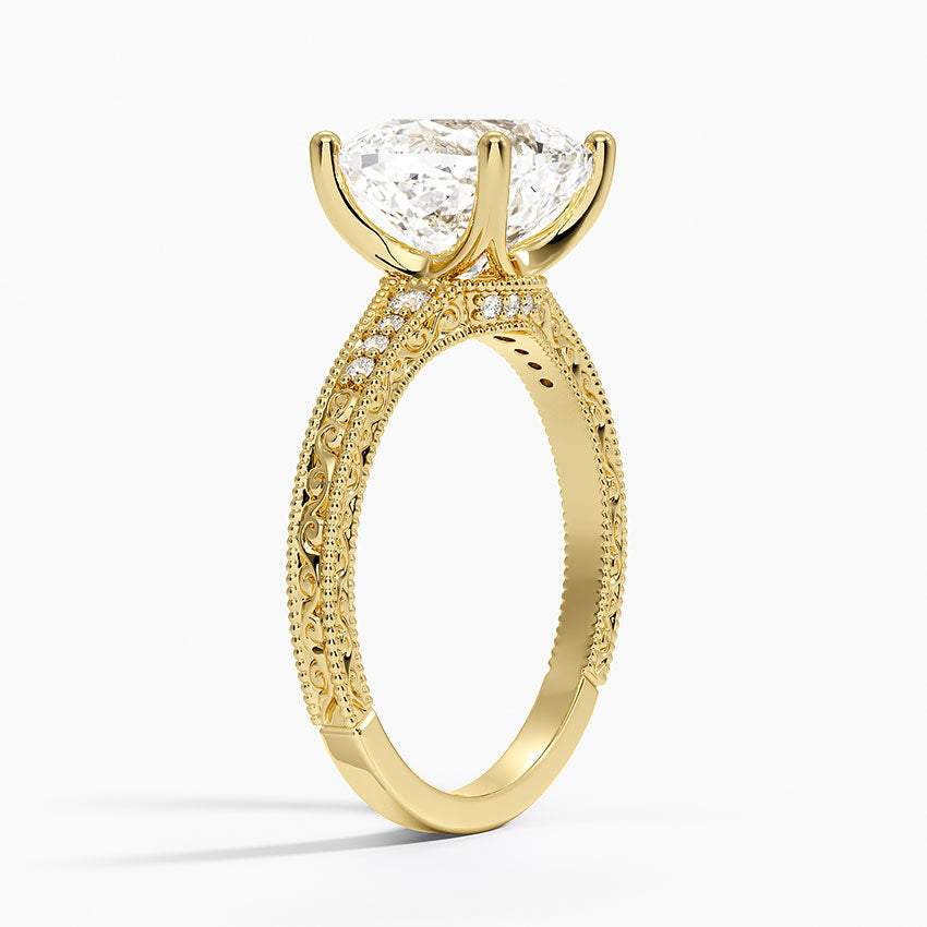 3.15 Cushion Kesim Hidden Halo Tasarım Tektaş Laboratuvar Pırlanta Yüzük - Silora