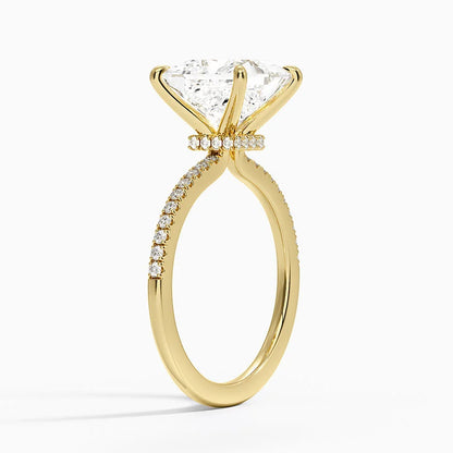 1.60 Carat Princess Halo Design Solitaire Lab Diamond Ring 18K - Florina 