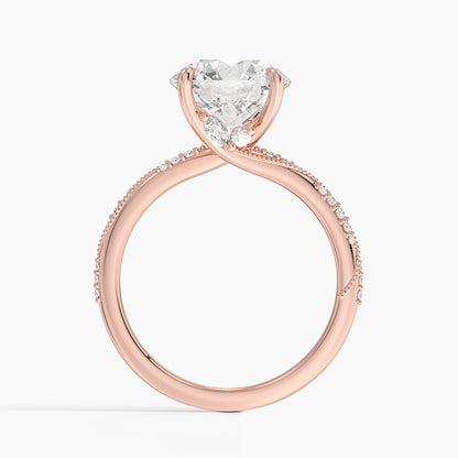 3.25 Karat Hidden Halo Tasarım Tektaş Laboratuvar Pırlanta Yüzük 18K  - Melora - Bold Diamonds