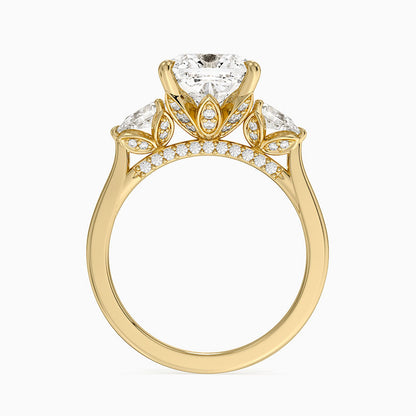 1.60 Carat Princess Halo Design Solitaire Lab Diamond Ring 18K - Florina 