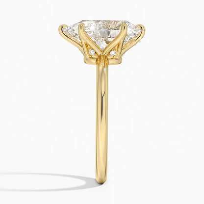 3.10 Damla Kesim Hidden Halo Tasarım Tektaş Laboratuvar Pırlanta Yüzük - Eylora