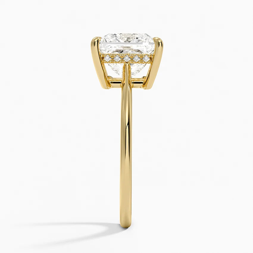 3.10 Karat Prenses Kesim Hidden Halo Tasarım Tektaş Laboratuvar Pırlanta Yüzük - Monaco