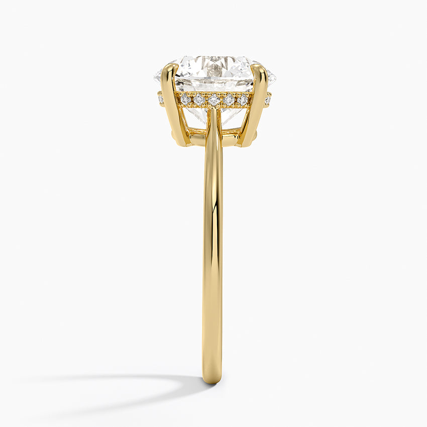 3.10 Karat Yuvarlak Kesim Hidden Halo Tasarım Tektaş Laboratuvar Pırlanta Yüzük - Monaco - Bold Diamonds