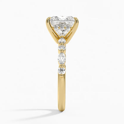 1.60 Carat Princess Halo Design Solitaire Lab Diamond Ring 18K - Florina 