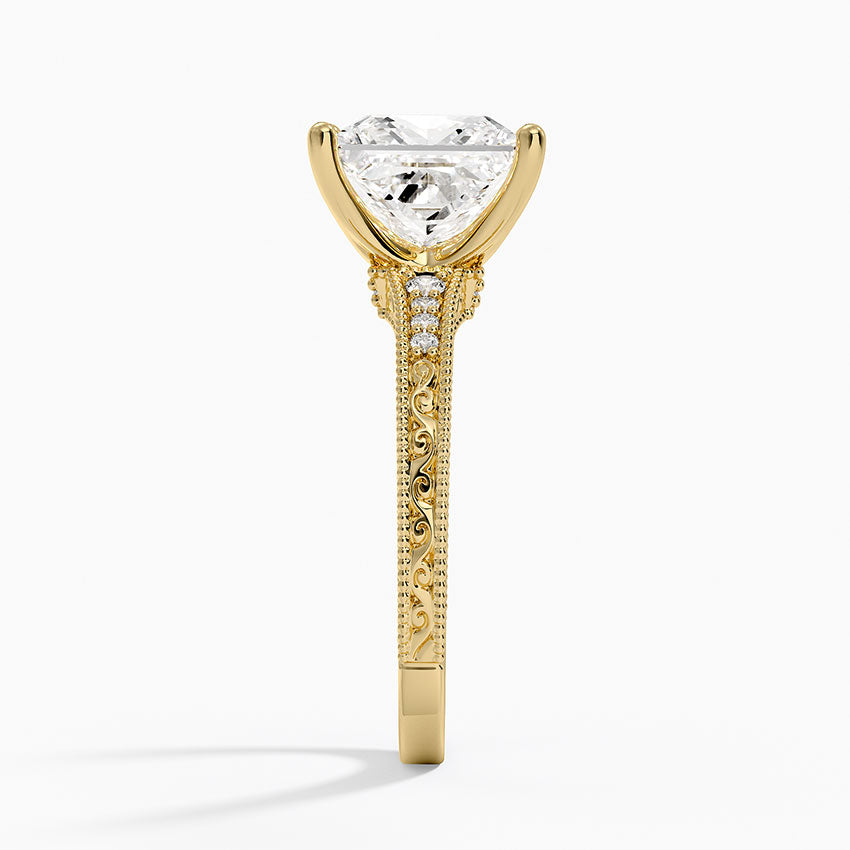 3.15 Prenses Kesim Hidden Halo Tasarım Tektaş Laboratuvar Pırlanta Yüzük - Silora