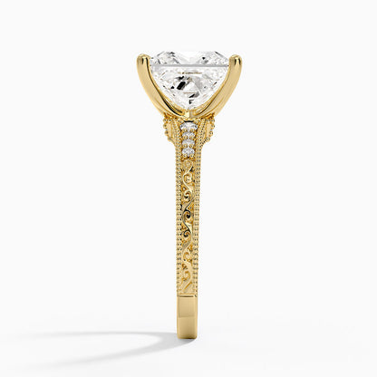 3.15 Prenses Kesim Hidden Halo Tasarım Tektaş Laboratuvar Pırlanta Yüzük - Silora