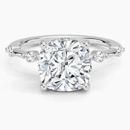 3.20 Cushion Kesim Hidden Halo Tasarım Tektaş Laboratuvar Pırlanta Yüzük - Zelora