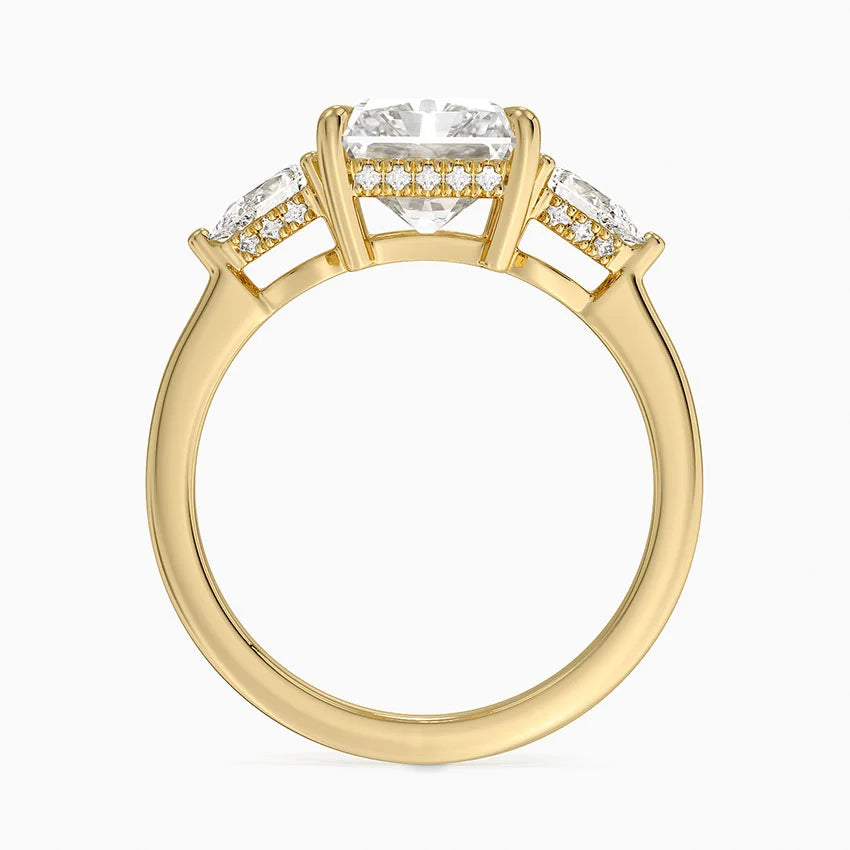 3.50 Radiant Kesim Hidden Halo Tasarım Tektaş Laboratuvar Pırlanta Yüzük - Nilora