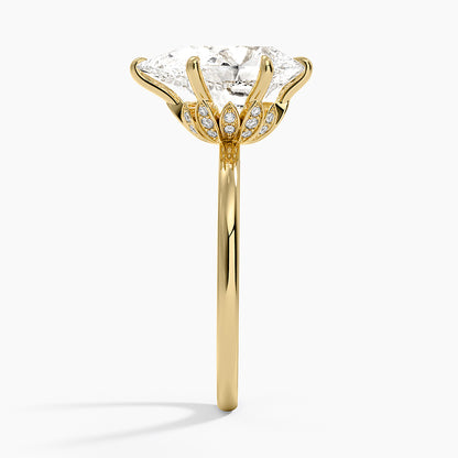1.60 Carat Princess Halo Design Solitaire Lab Diamond Ring 18K - Florina 
