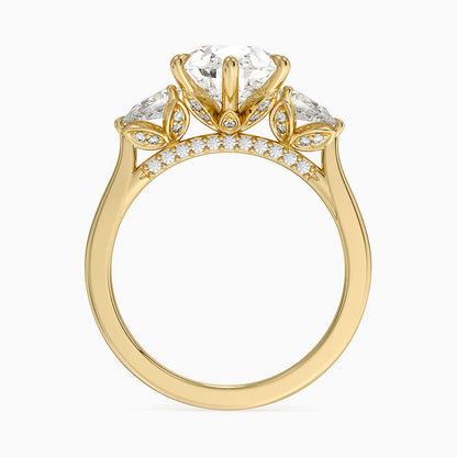1.60 Carat Princess Halo Design Solitaire Lab Diamond Ring 18K - Florina 