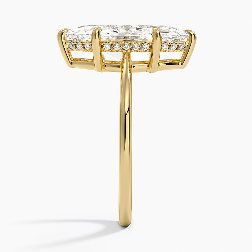 3.10 Karat Marquise Kesim Hidden Halo Tasarım Tektaş Laboratuvar Pırlanta Yüzük - Monaco